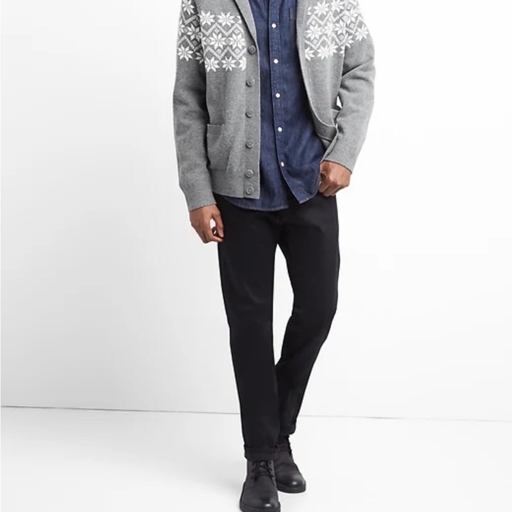 😎GAP Nordic Fair Isle Wool Shawl Collar Cardigan - Size XL - Picture 5 of 8